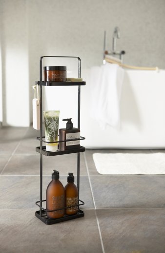 Poličky do koupelny Yamazaki Tower Bath Rack 3, černé