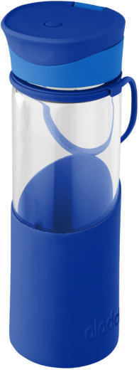 ALADDIN láhev skleněná silikonové pouzdro 500ml modrá