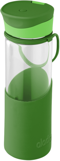 ALADDIN láhev skleněná silikonové pouzdro 500ml zelená