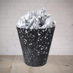Kancelářský odpadkový koš Balvi Letters, (plast) černý