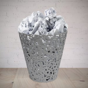 Kancelářský odpadkový koš Balvi Letters, (plast) šedý