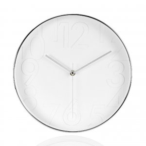 Nástěnné hodiny ANDREA HOUSE (30 cm,) bílé/chrom