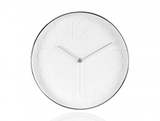 Nástěnné hodiny ANDREA HOUSE (30 cm,) bílé/chrom