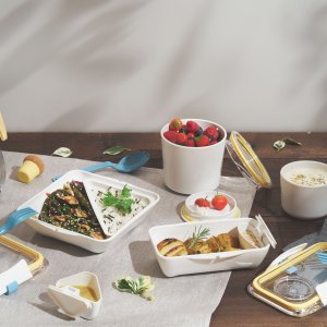 Lunch box BLACK BLUM Appetit, 880ml, bílý/medový