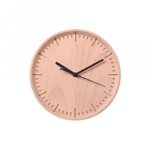 Dřevěné nástěnné hodiny PANA OBJECTS Meter, (buk), přírodní, černá (26 cm.)