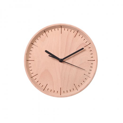 Dřevěné nástěnné hodiny PANA OBJECTS Meter, (buk), přírodní, černá (26 cm.)