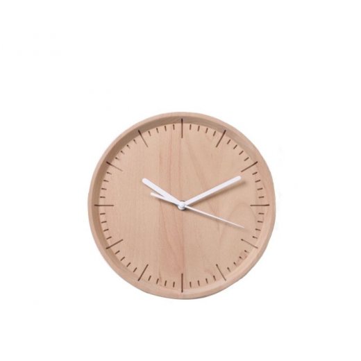 Dřevěné nástěnné hodiny PANA OBJECTS Meter, (buk), přírodní, bílá (26 cm.)