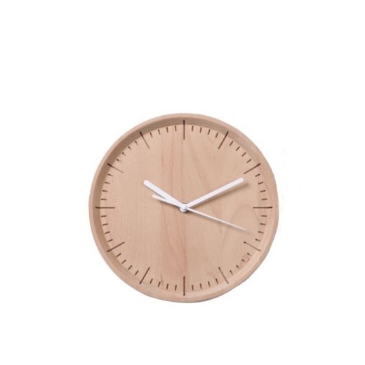 Dřevěné nástěnné hodiny PANA OBJECTS Meter, (buk), přírodní, bílá (26 cm.)