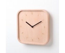 Dřevěné nástěnné hodiny PANA OBJECTS allday Square, (buk), přírodní-černá (26 cm.)