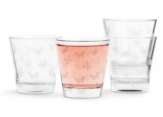 Sada sklenic SAGAFORM Butterfly, 200 ml., Bílé 4 ks.)