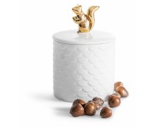 Multifunkční dekorativní dóza SAGAFORM Squirrel, 450 ml. porcelán (bílá, zlatá)
