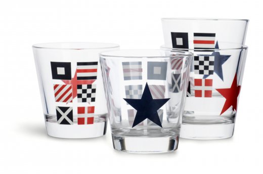 Sada sklenic s námořním motivem SAGAFORM Nautic Glass (200ml.), 4 ks.