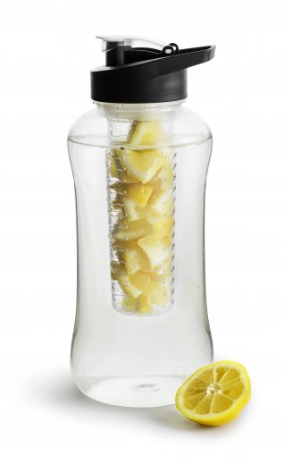 Láhev na vodu s difuzérem na ovoce SAGAFORM Fresh Large, 1,8L, černá