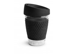Hrnek na kávu / čaj SAGAFORM To Go, 300 ml., černý (sklo, silikon)