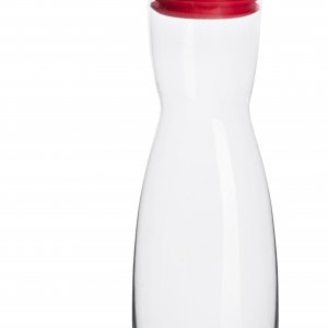 Karafa na vodu s nálevkou v uzávěru SAGAFORM Flip, 1l, červená