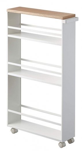 Pojízdná police  YAMAZAKI Tower Slim, bílá