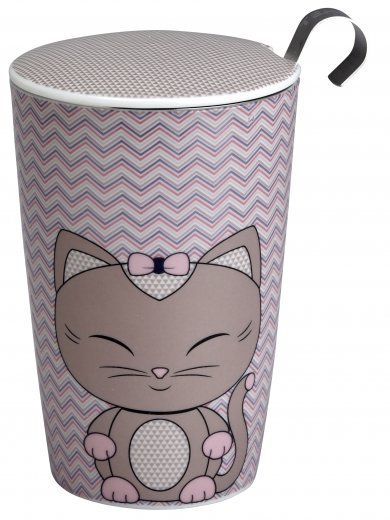 Termohrnek s čajovým sítkem  EIGENART TEAEVE Miew Sandy, 350ml