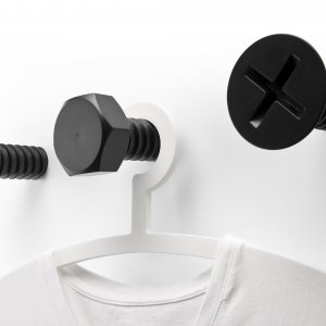 Nástěnné věšáky "šrouby" QUALY Screw Collection, černé