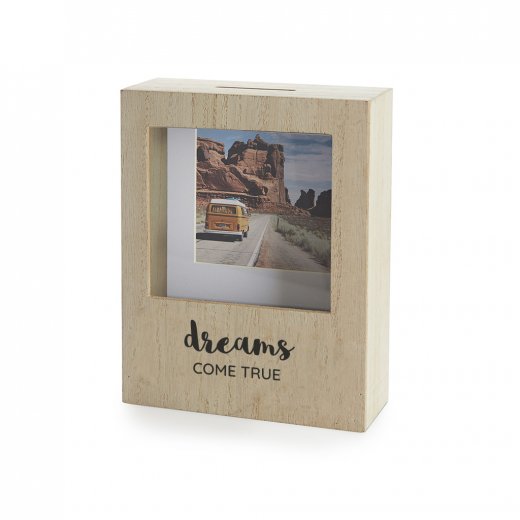 Kasička s fotorámečkem Dreams 27243, přírodní
