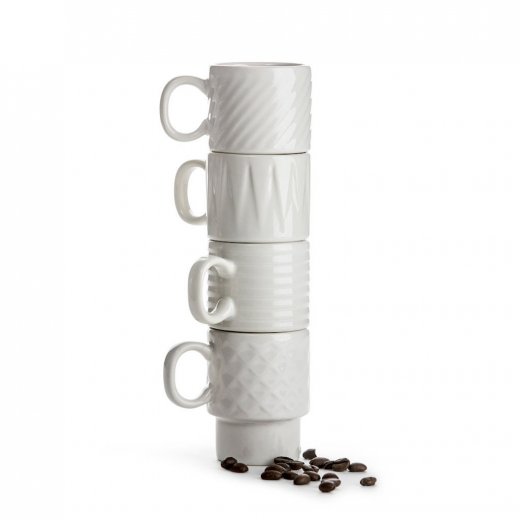 Espresso šálky SAGAFORM Coffee&More, 4ks, 100 ml, bílé