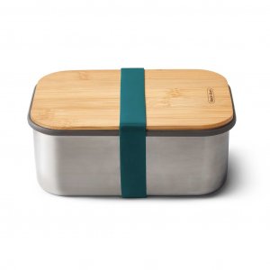 Sandwich Box Large BLACK+BLUM nerez/bambus, 1,25L, oceánově modrý