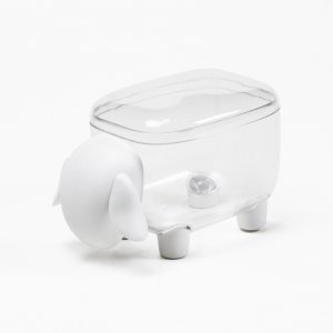 Zásobník QUALY Sheep Shape Container, malý/bílý/čirá dóza