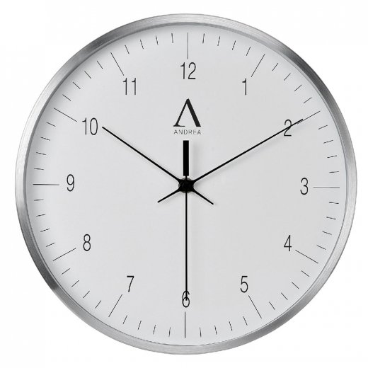 Hodiny AX68251, bílé/aluminium, 30cm