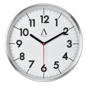 Hodiny AX68255, bílé/aluminium, 30cm