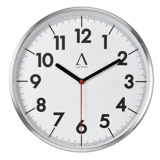 Hodiny AX68255, bílé/aluminium, 30cm