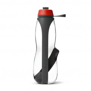 Sportovní láhev na vodu s binchotanem Eau Good Duo, 700ml, šedá/červená