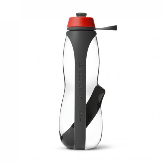 Sportovní láhev na vodu s binchotanem Eau Good Duo, 700ml, šedá/červená