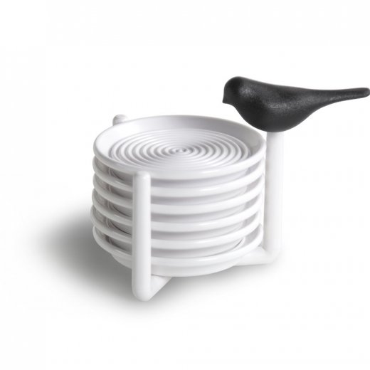 Stojánek s tácky QUALY Sparrow Coaster, černý